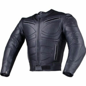 BLADE ARMOR MOTORCYCLE RIDING BIKER LEATHER JACKET IN BLACK