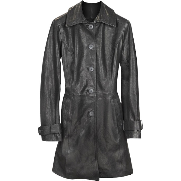 Belted sleeves Long Trench leather Coat