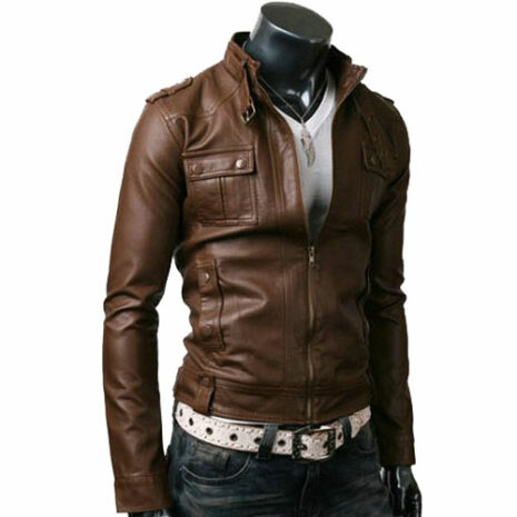 Bomber biker Motorcycle Slim Fit Leather Jackets