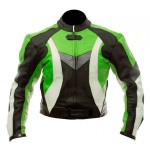 Super Motorcycle Black&Green Biker Jacket