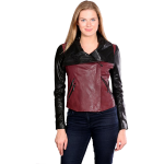 Leather-Jackets-for-women-in-Burgundy-colors-front