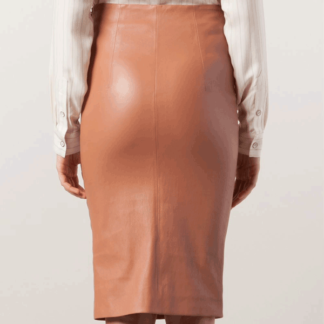 women-copper-color-pencil-skirt-backside