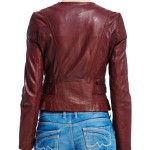 Maroon Leather Jacket For Women