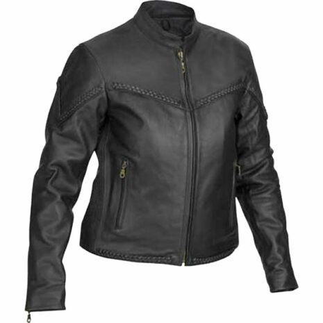 Detachable Thermo Liner Ladies Motorcycle Leather Jacket