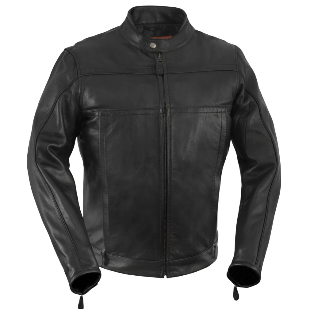 Clean Look Black Motorcycle Leather Jacket